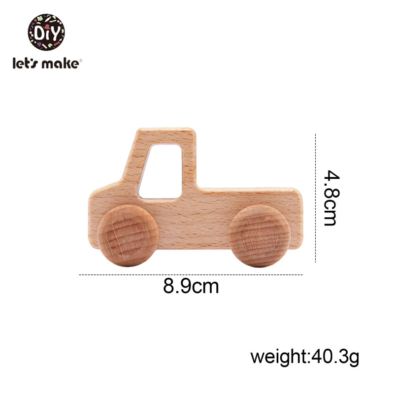 Beech Wood Baby Toys: Car Hedgehog Elephant