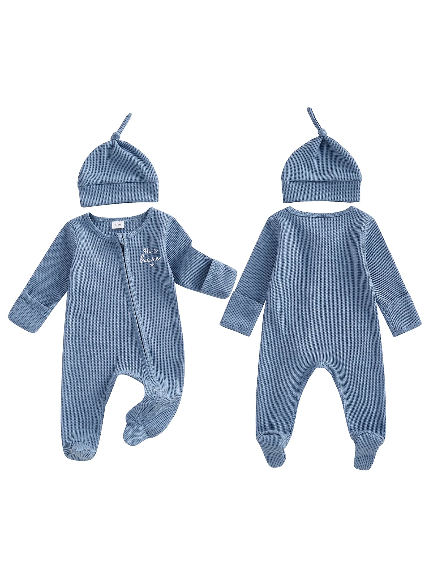 Lettered Footie & Hat Set