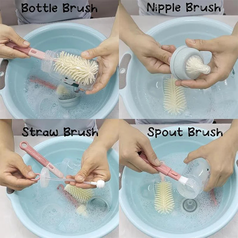 Multi-Use Silicone Bottle Brush Set
