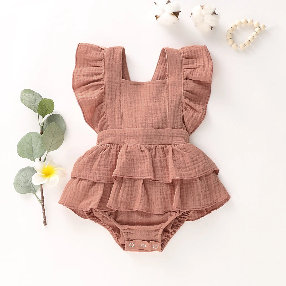 Sun‑Ribbon Ruffle Romper