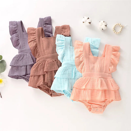 Sun‑Ribbon Ruffle Romper