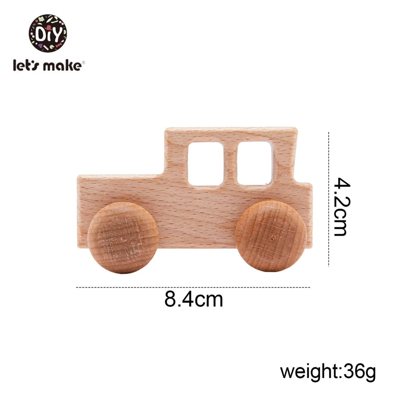 Beech Wood Baby Toys: Car Hedgehog Elephant