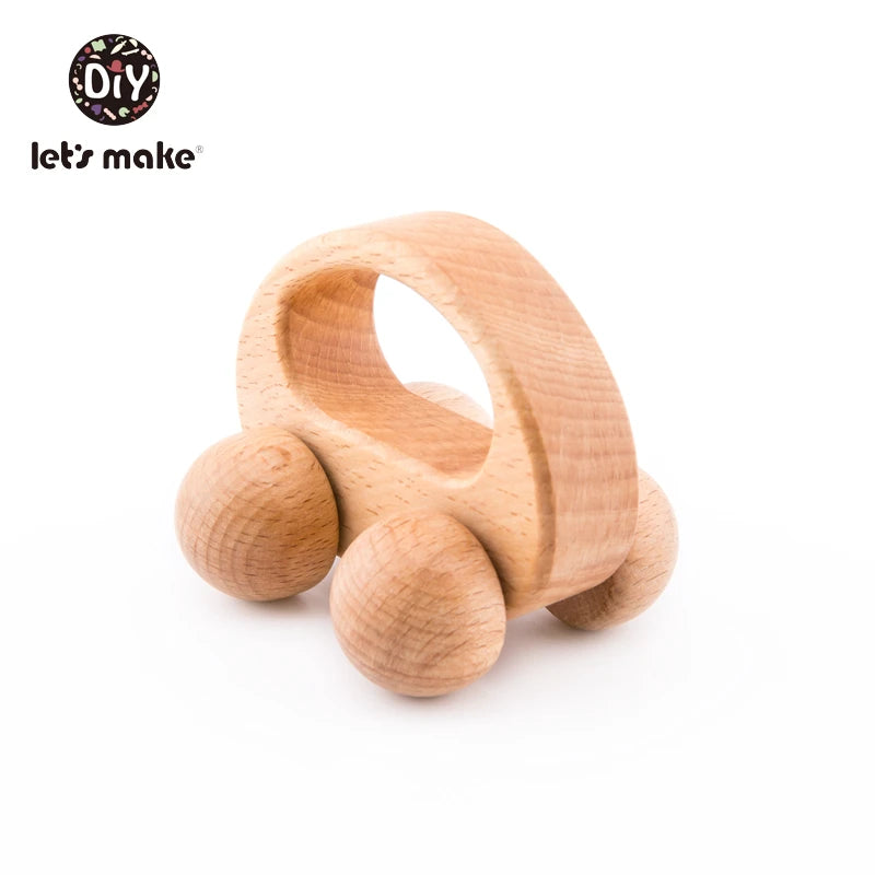 Beech Wood Baby Toys: Car Hedgehog Elephant