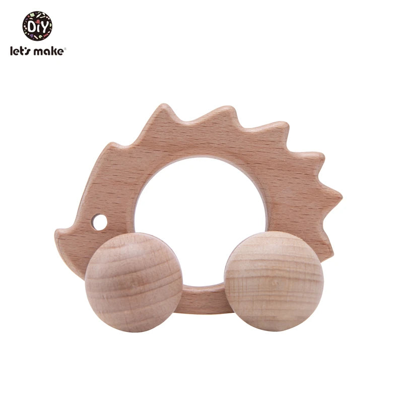 Beech Wood Baby Toys: Car Hedgehog Elephant