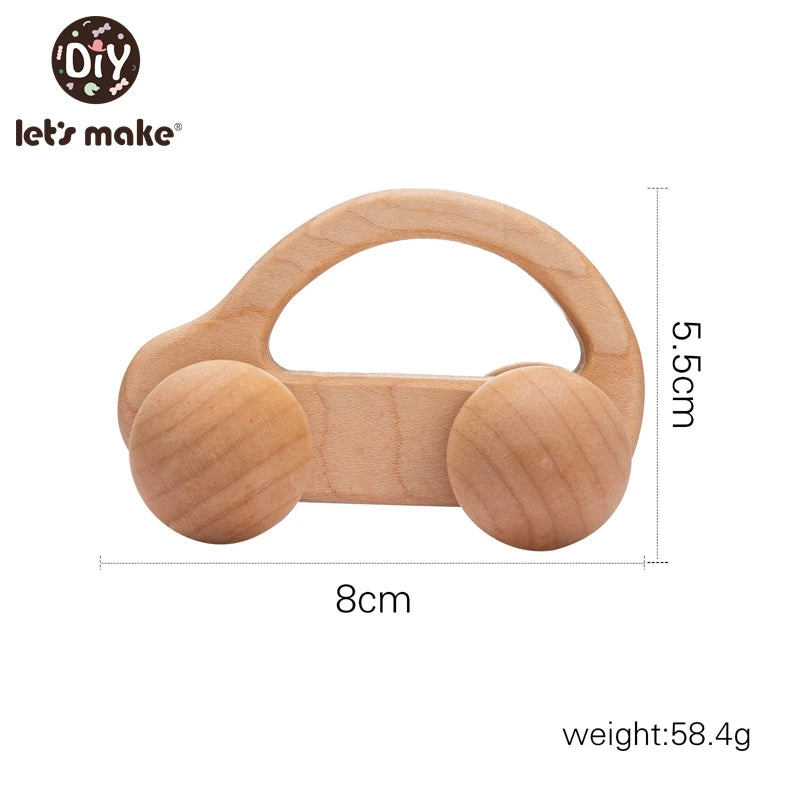 Beech Wood Baby Toys: Car Hedgehog Elephant