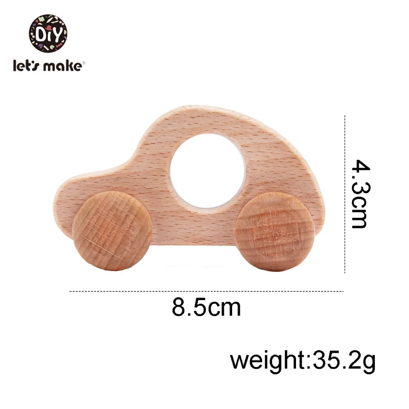 Beech Wood Baby Toys: Car Hedgehog Elephant
