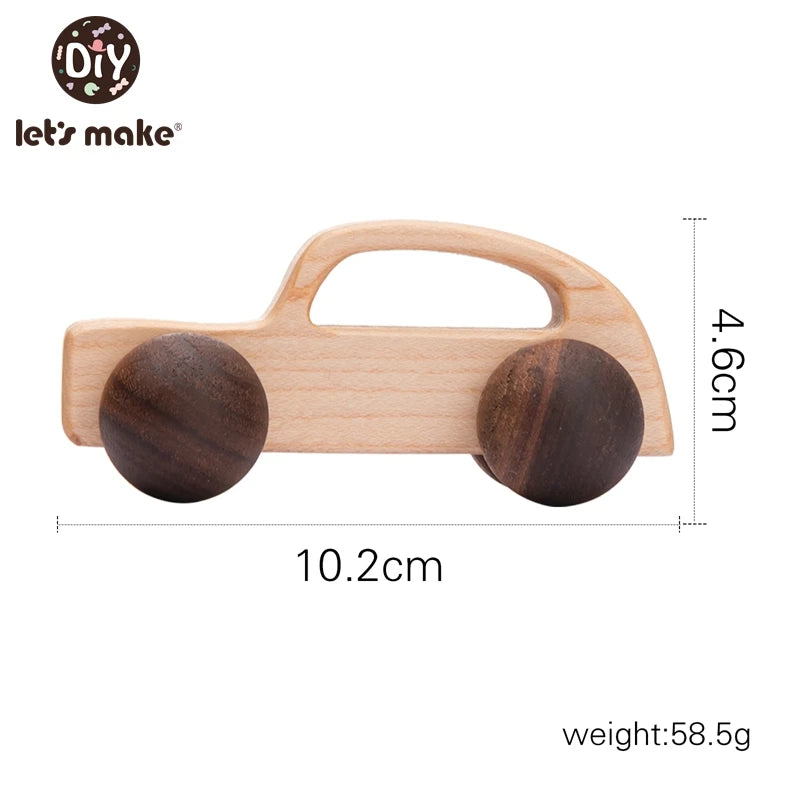 Beech Wood Baby Toys: Car Hedgehog Elephant