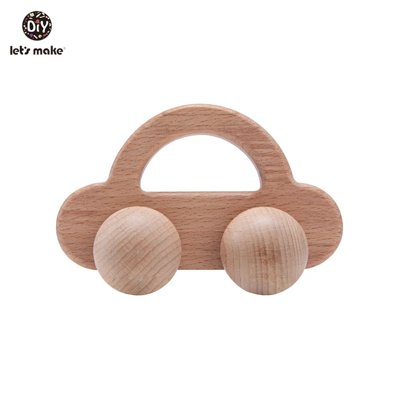 Beech Wood Baby Toys: Car Hedgehog Elephant