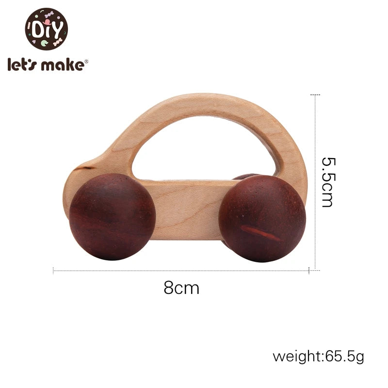 Beech Wood Baby Toys: Car Hedgehog Elephant