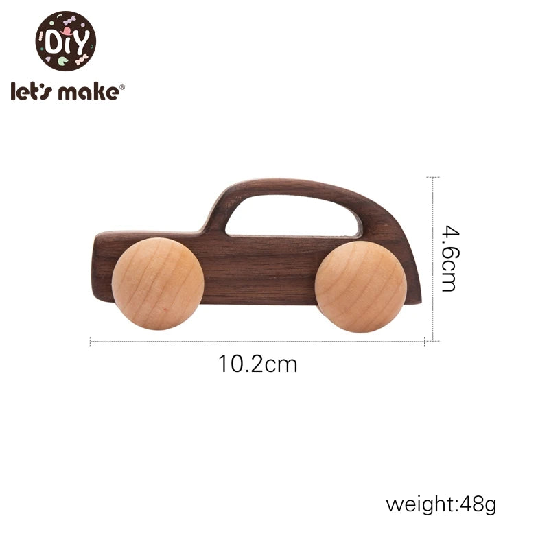 Beech Wood Baby Toys: Car Hedgehog Elephant