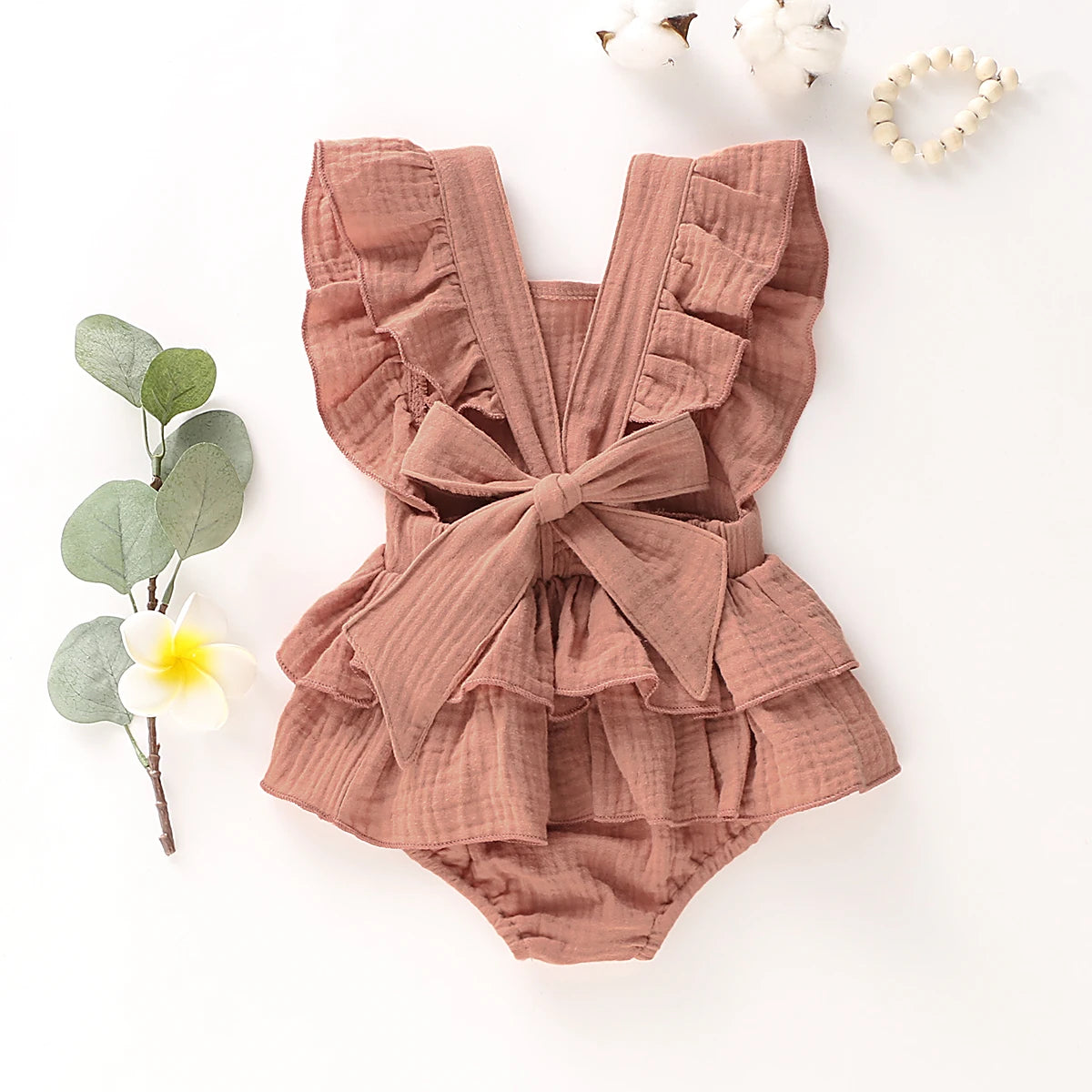 Sun‑Ribbon Ruffle Romper