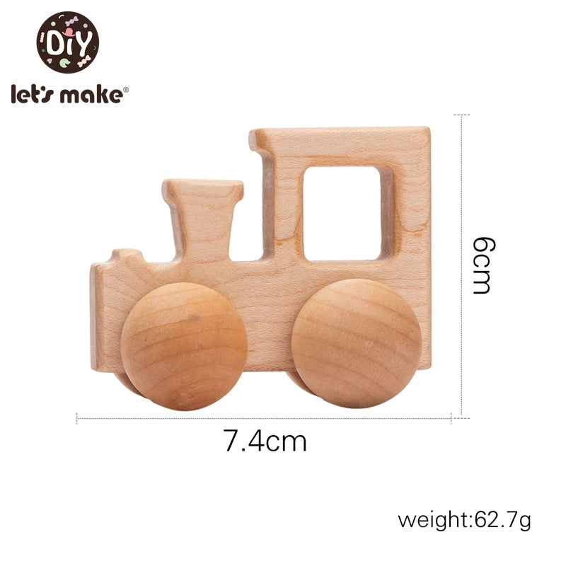 Beech Wood Baby Toys: Car Hedgehog Elephant