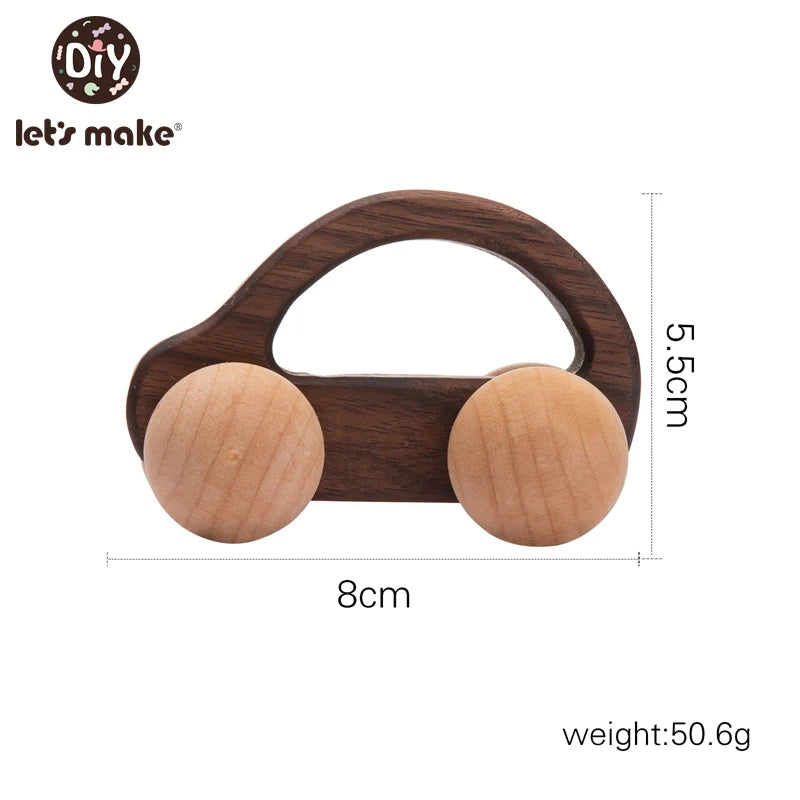 Beech Wood Baby Toys: Car Hedgehog Elephant