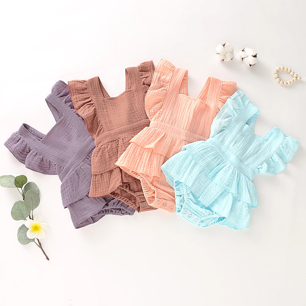 Sun‑Ribbon Ruffle Romper