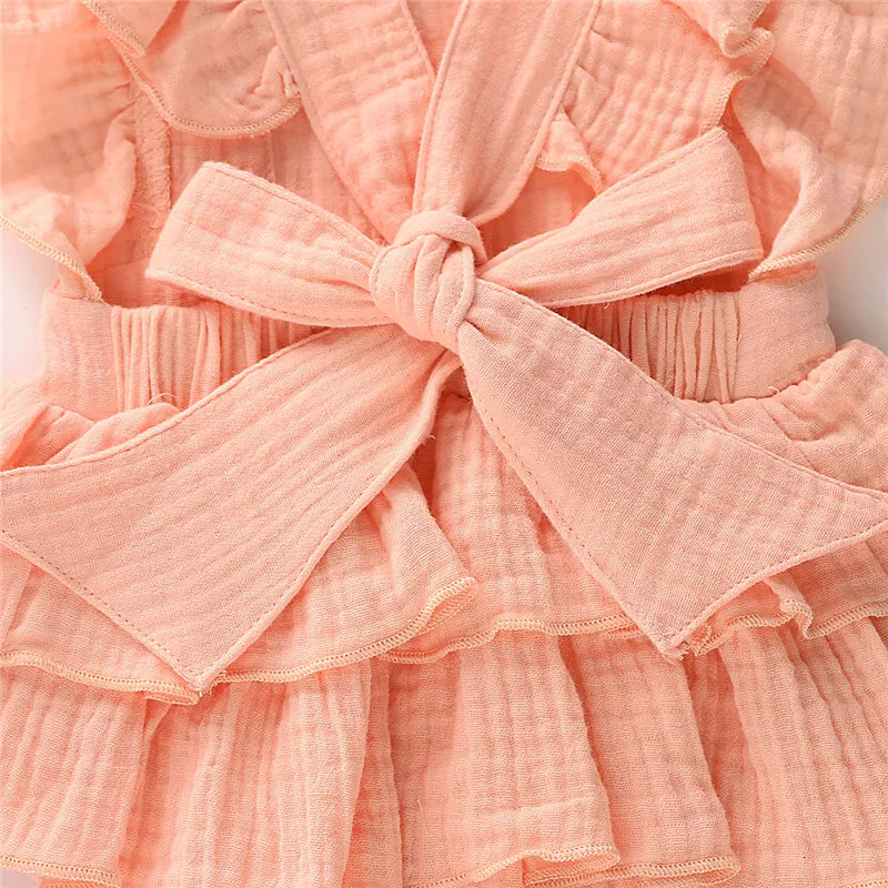 Sun‑Ribbon Ruffle Romper