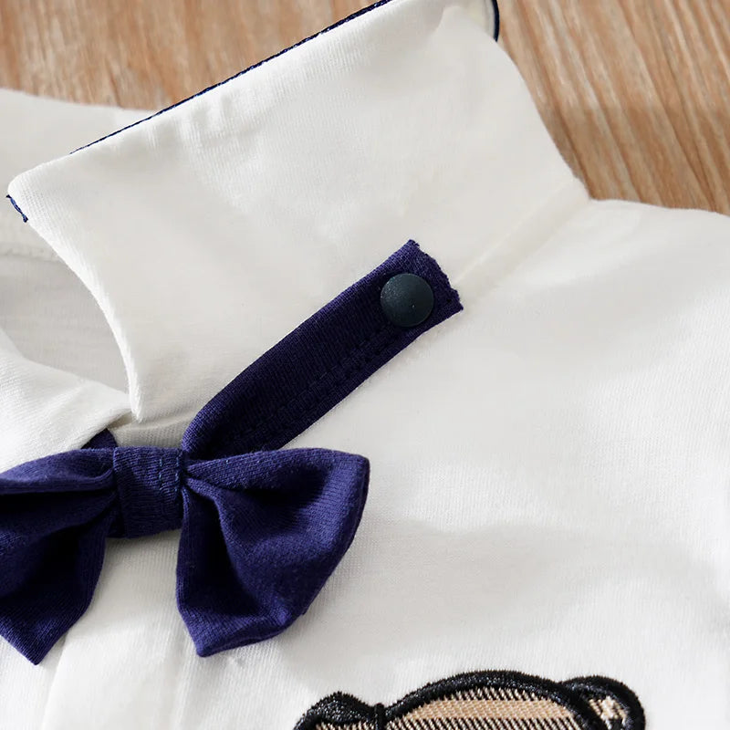 Baby Gentlemen Spring And Autumn Jumpsuit with Tie