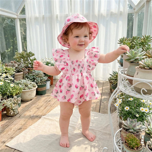 Strawberry Blossom Sun Dress and Hat