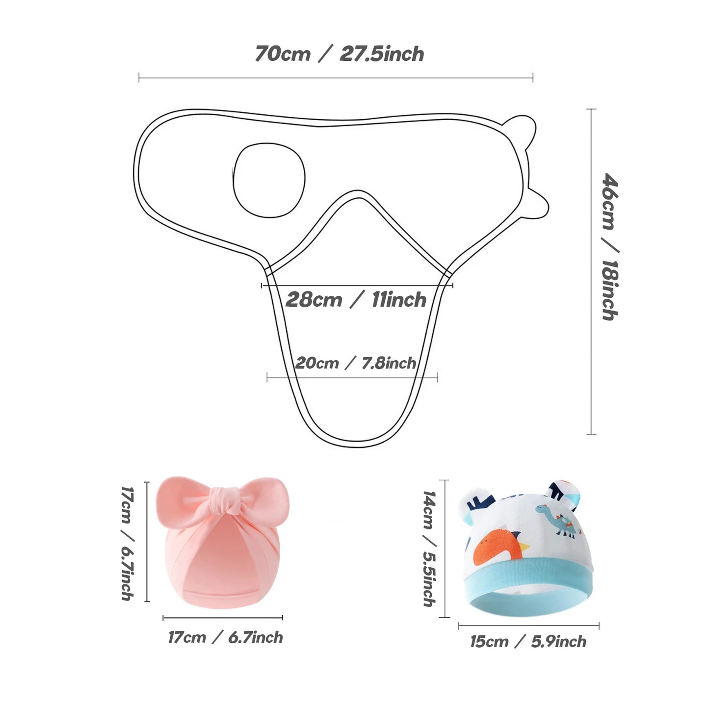 Womb‑Wrap Swaddle Trio