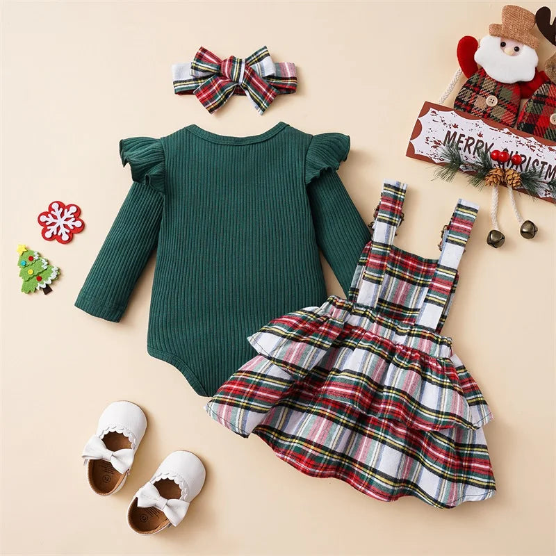 Plaid Ruffle Noel Set