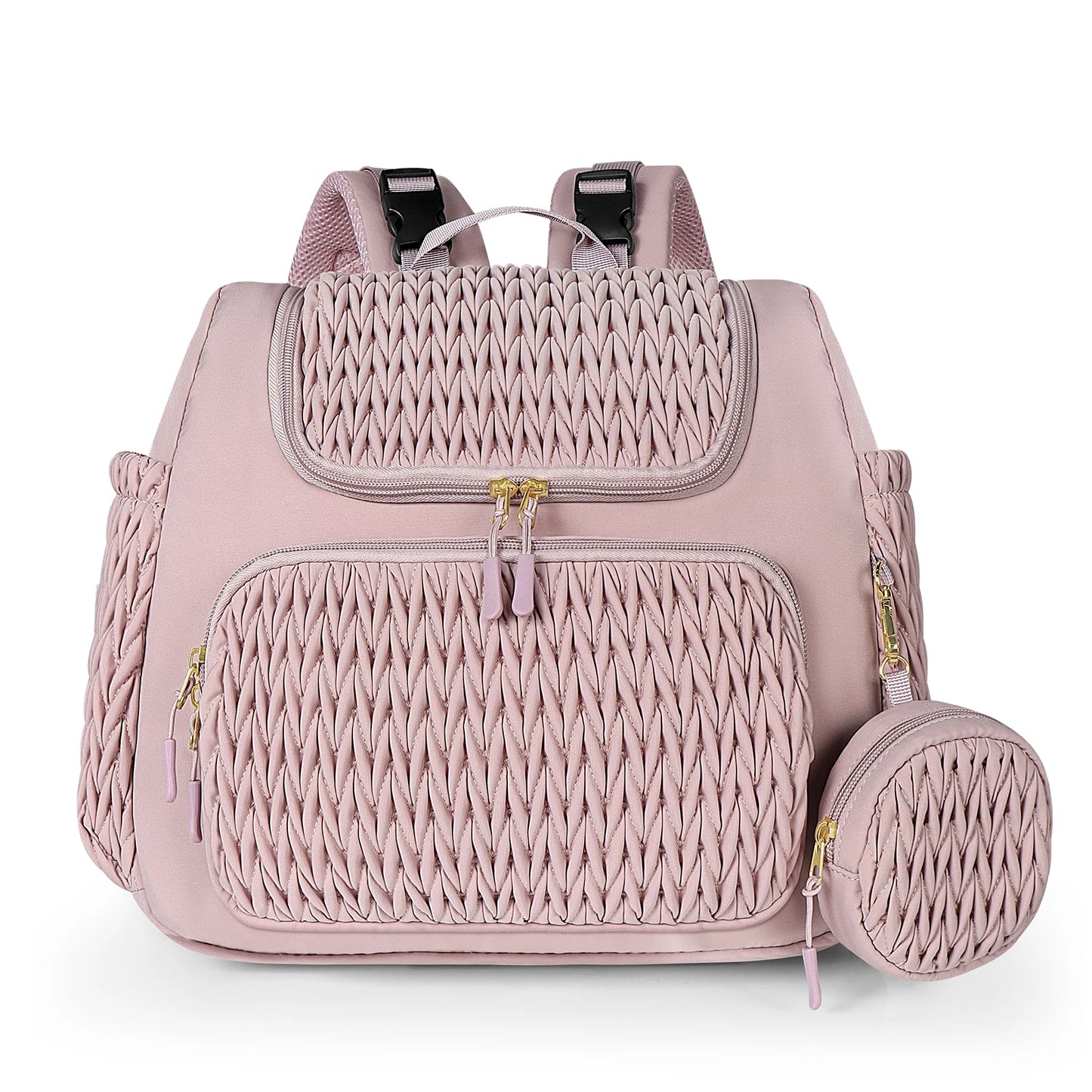 Pink Insulated Diaper Backpack with Tassel Detail - Insulated Diaper Backpack - Lightweight, Large Capacity