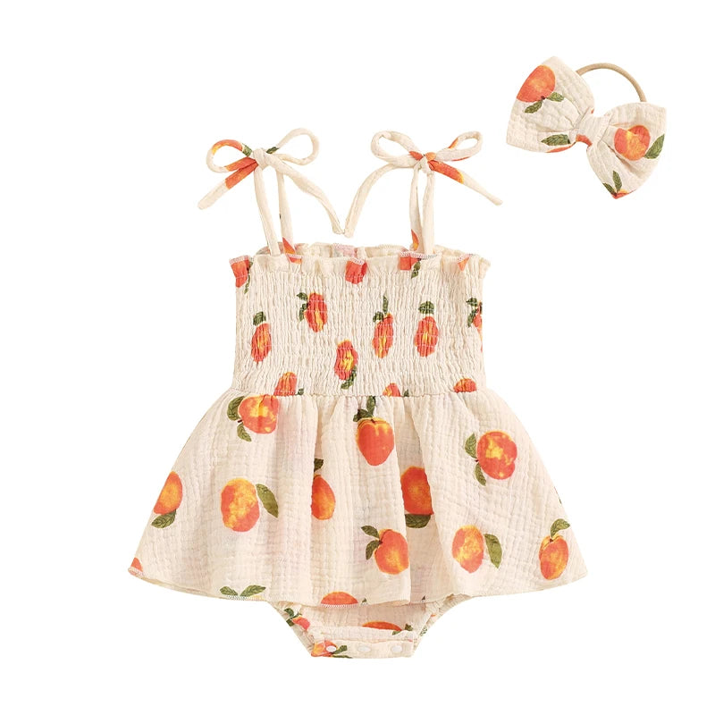 Peach Blossom Romper Set