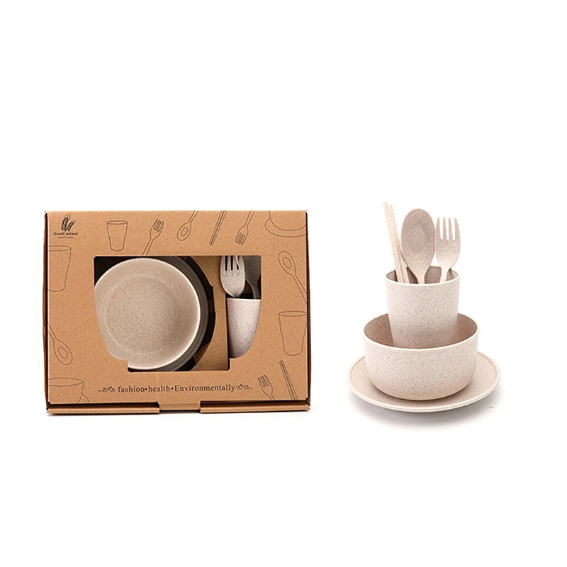 6‑piece Wheat‑Straw Feeding Set