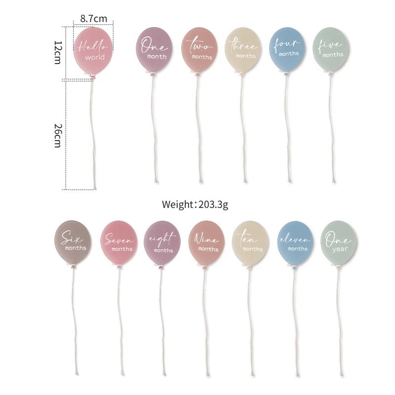 Moon‑Balloon Milestone Set (13pcs)