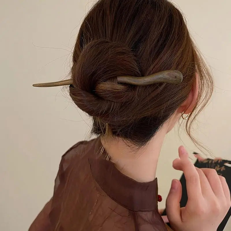 Chinese‑Style Elegant Wood Hair Stick