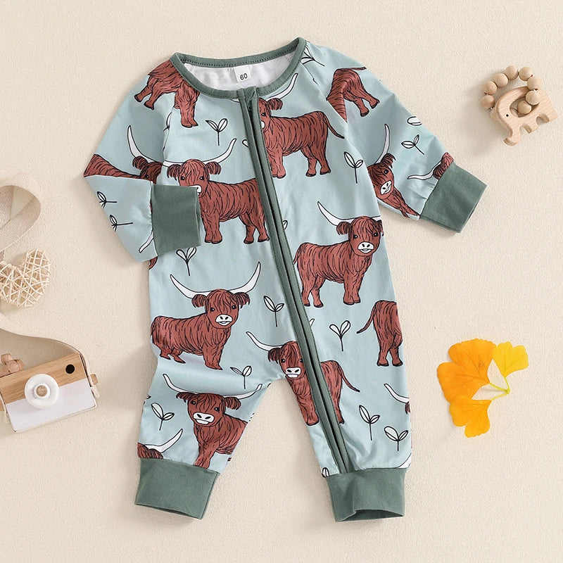 Prairie Moon Cowprint Romper