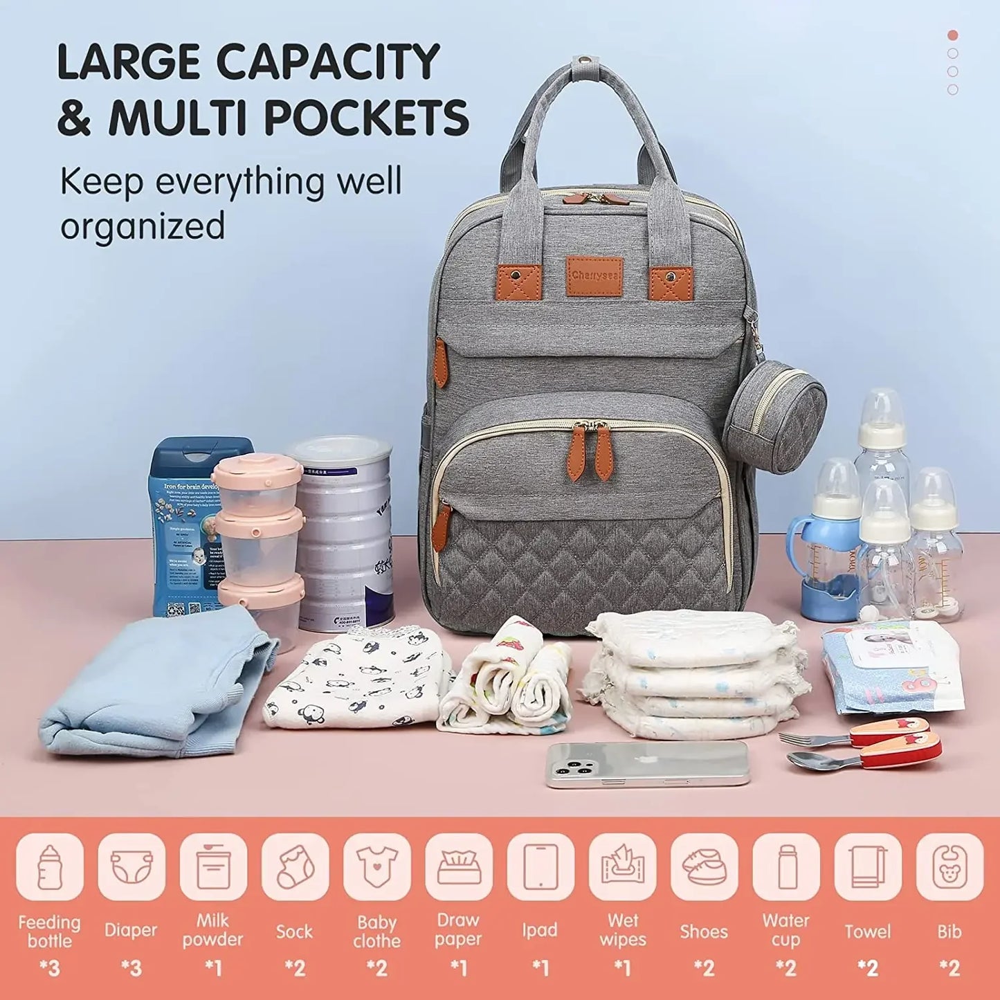 Hearth‑Harbor Deluxe Diaper Backpack