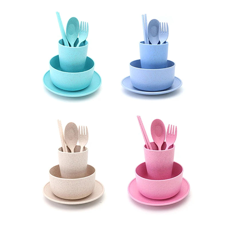 6‑piece Wheat‑Straw Feeding Set