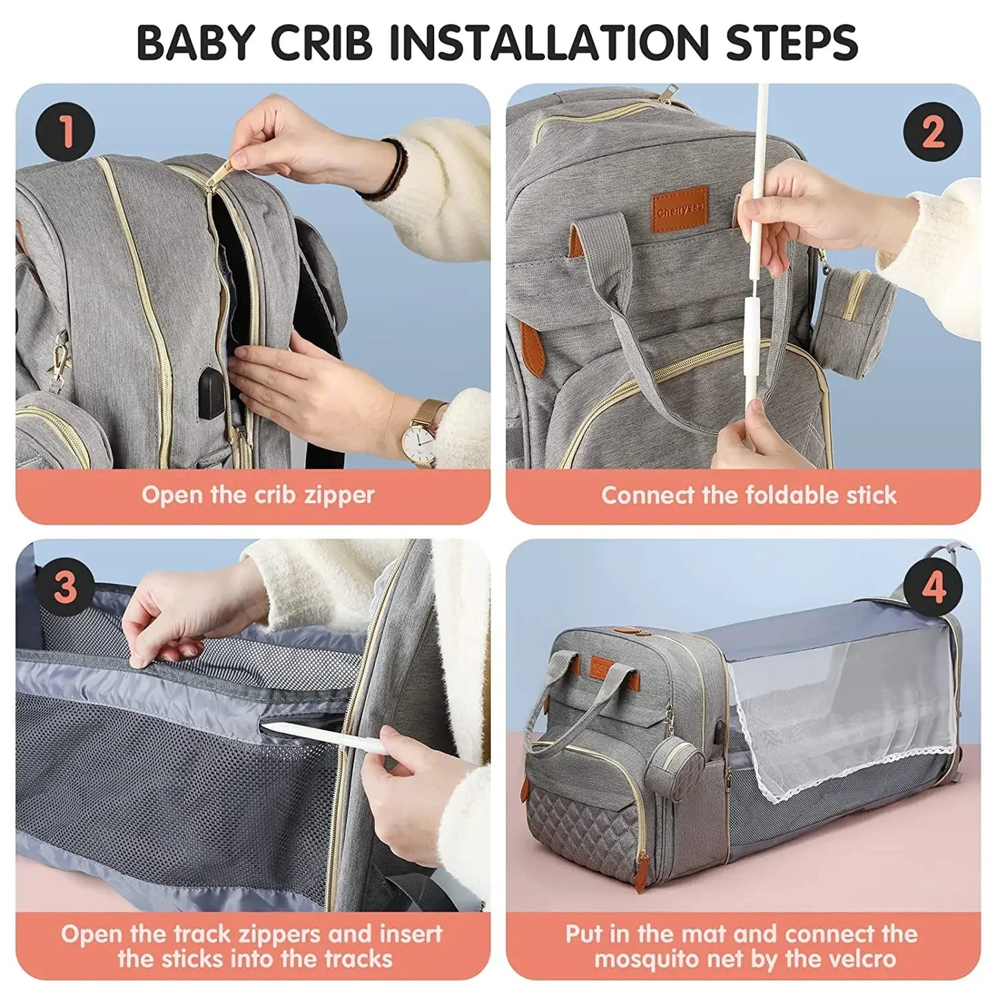 Hearth‑Harbor Deluxe Diaper Backpack