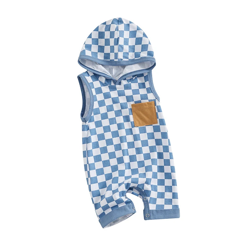 Checkerboard Hooded Romper