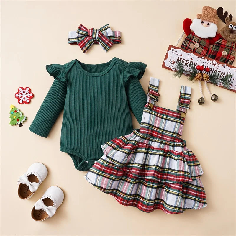 Plaid Ruffle Noel Set