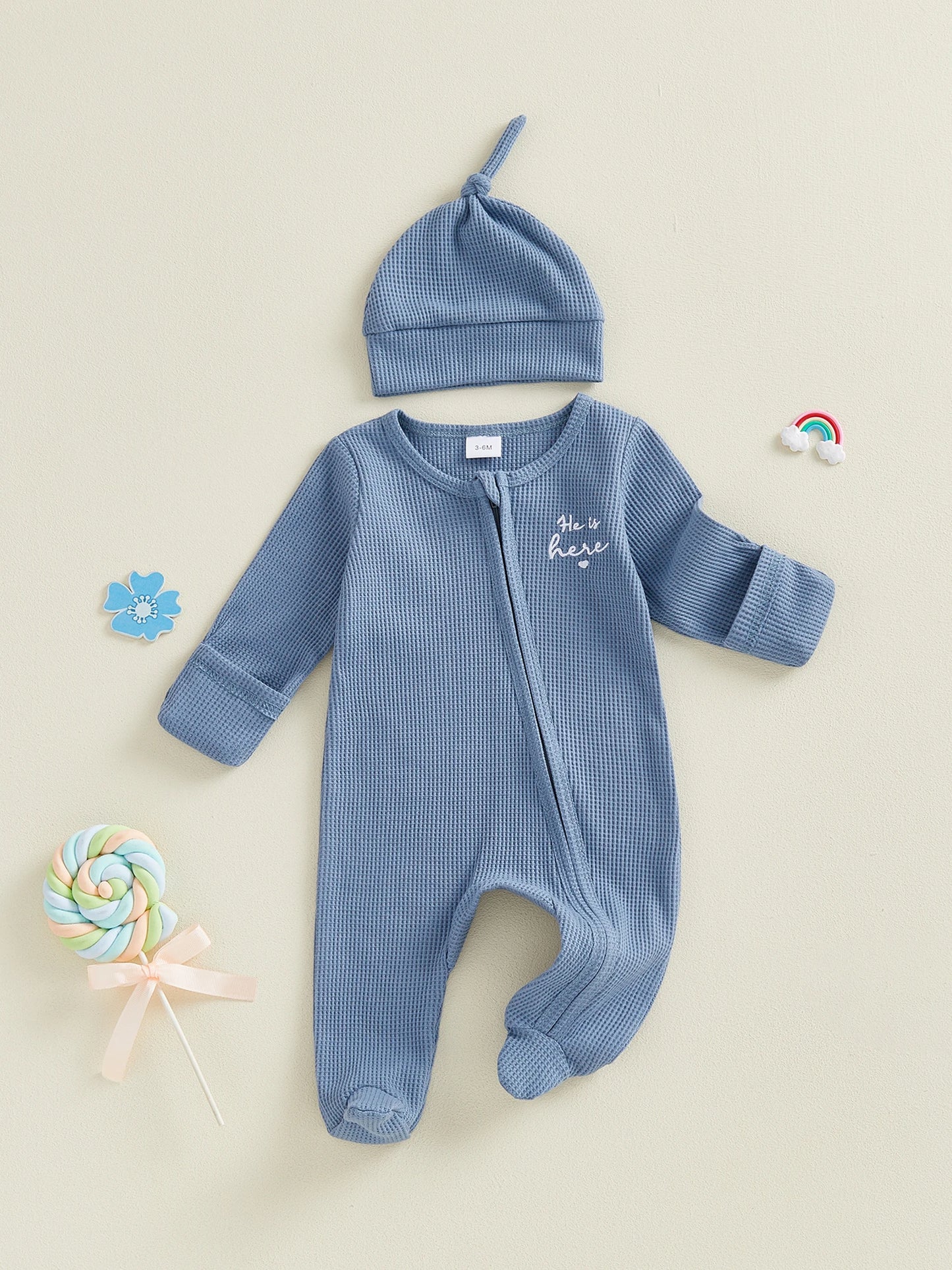 Lettered Footie & Hat Set