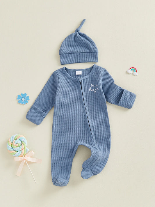 Lettered Footie & Hat Set