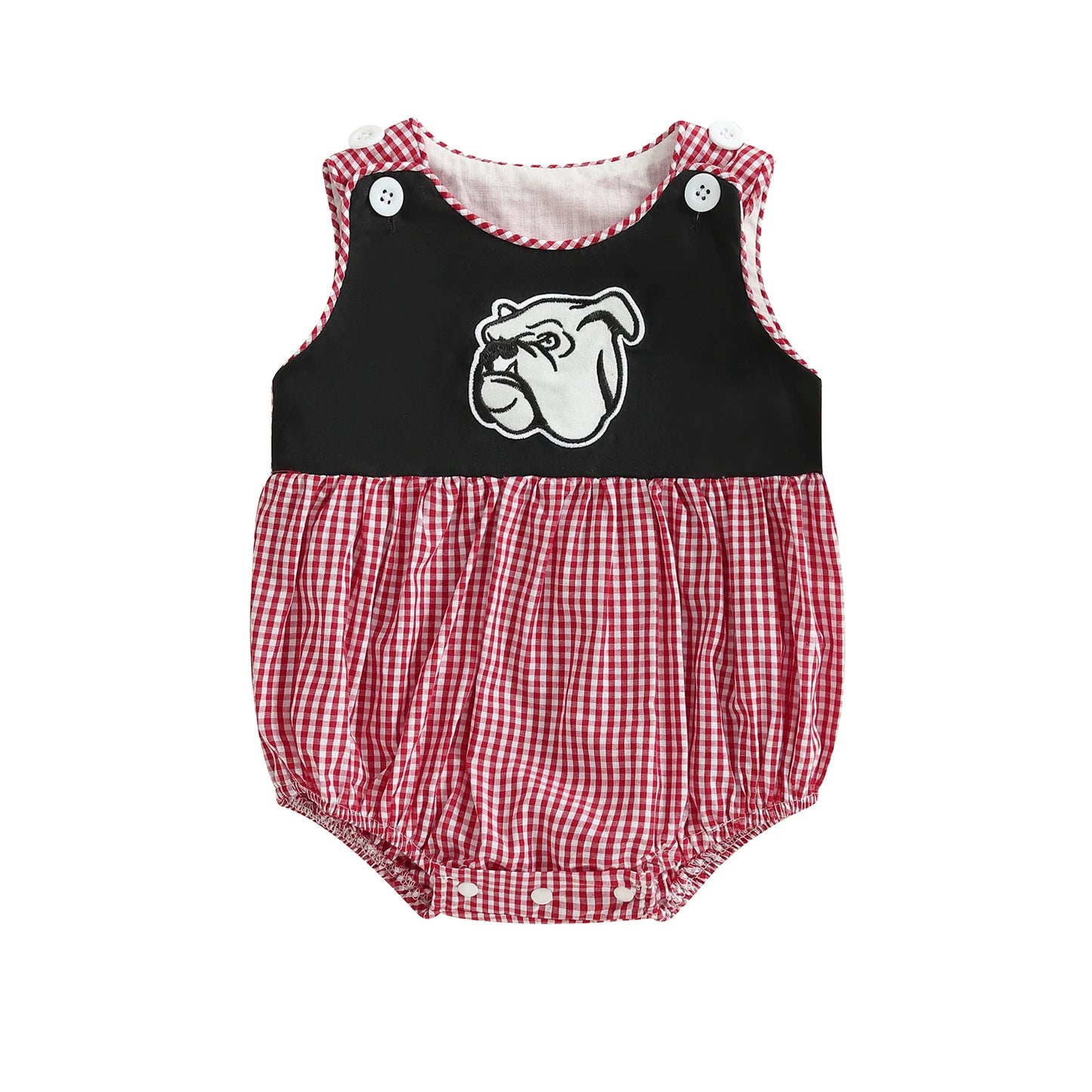Meadow‑Cub Plaid Romper