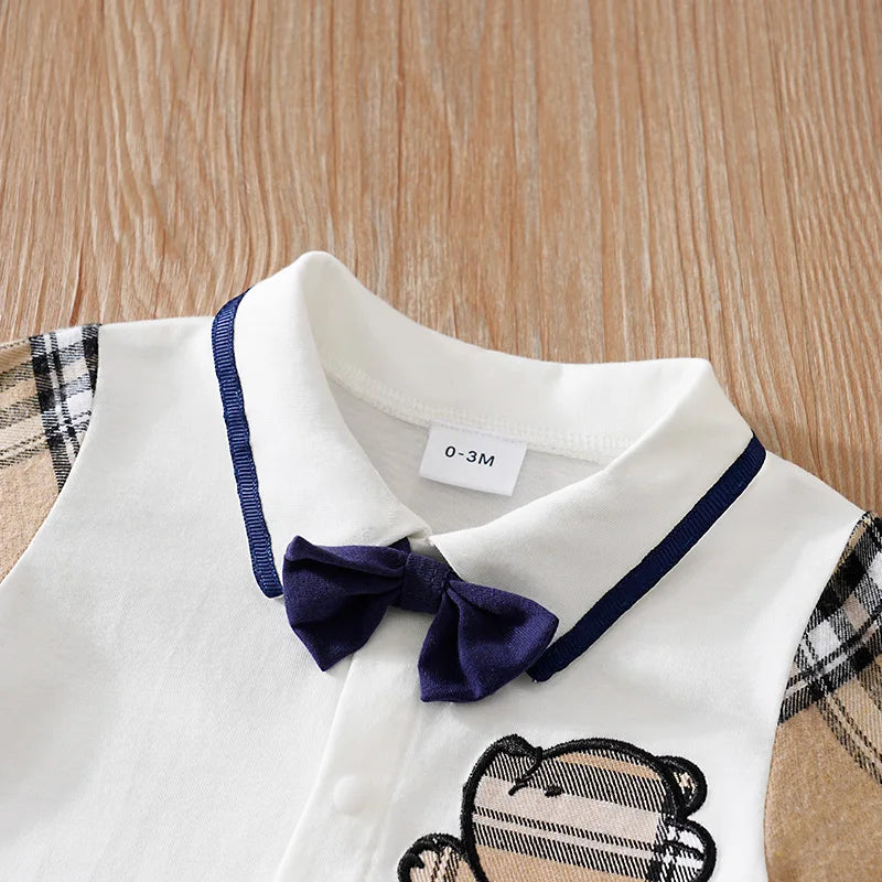 Baby Gentlemen Spring And Autumn Jumpsuit with Tie
