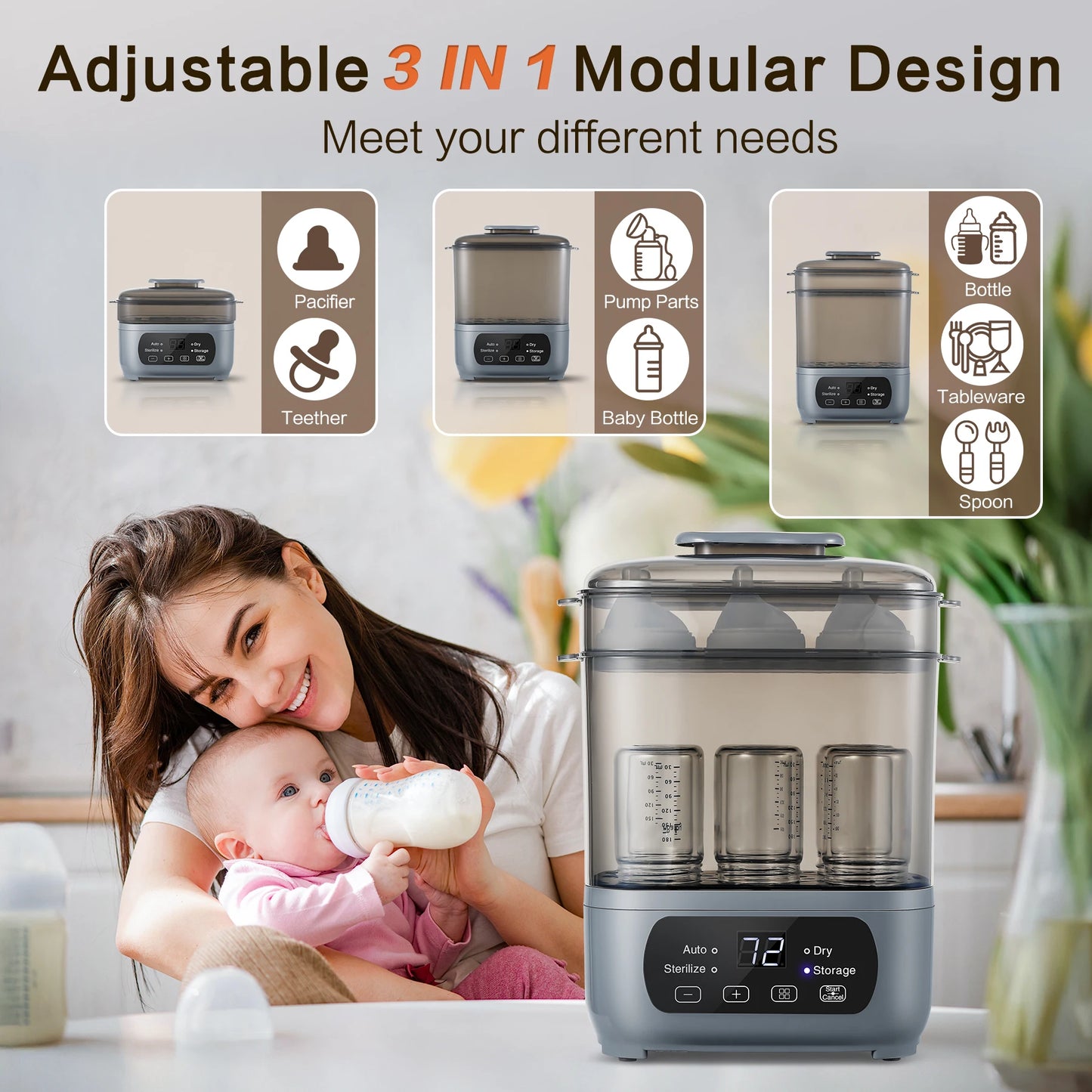 Baby Bottle Sterilizer & Dryer – 4‑in‑1
