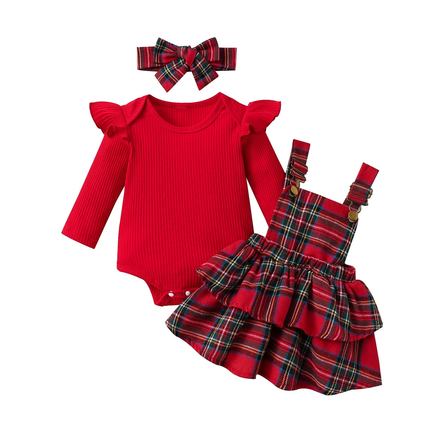 Plaid Ruffle Noel Set
