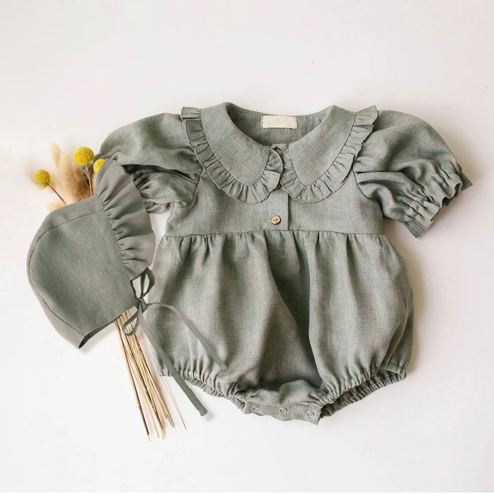Baby Girl One Piece Corduroy Outfit With Hat