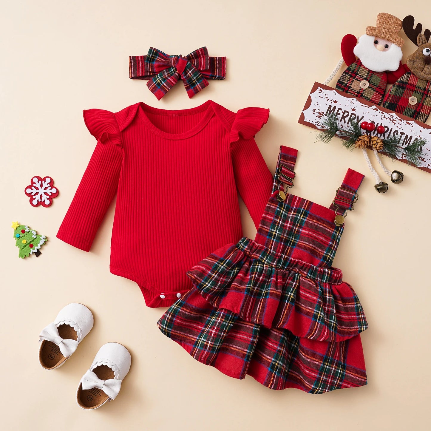 Plaid Ruffle Noel Set
