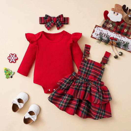 Plaid Ruffle Noel Set