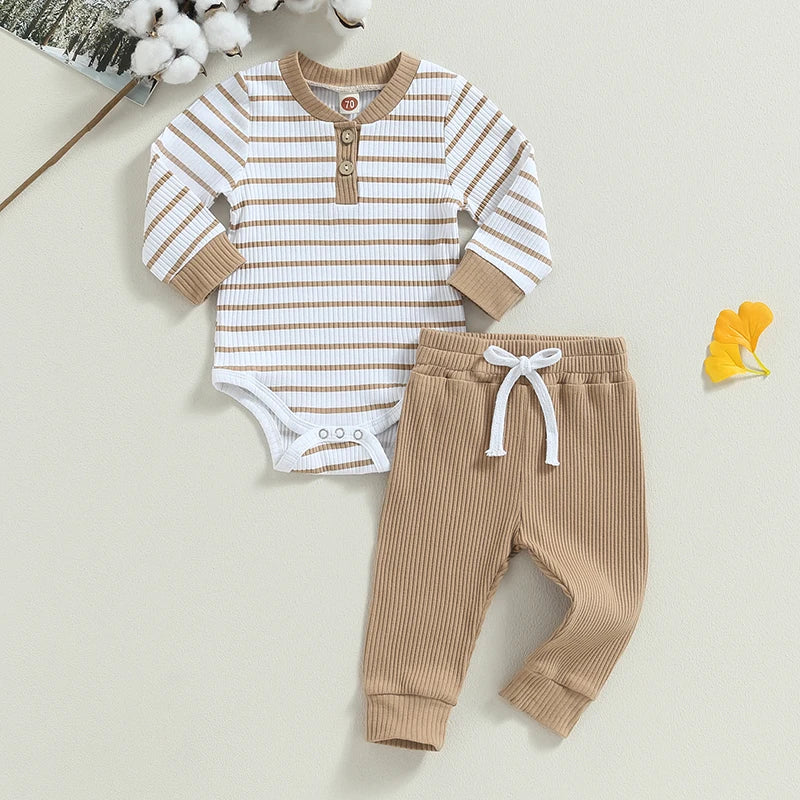 Striped Hearth Romper Set