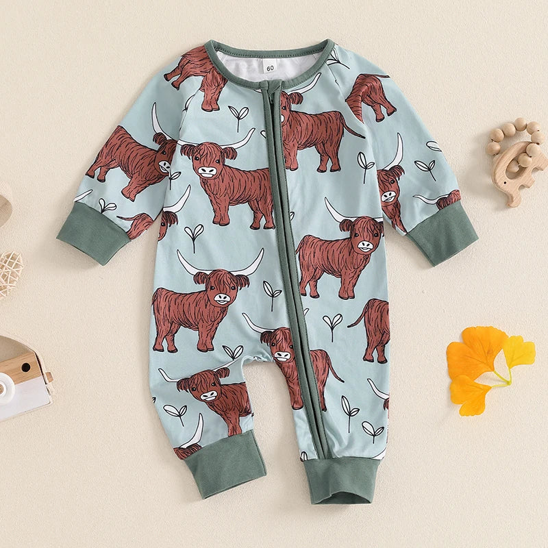 Prairie Moon Cowprint Romper