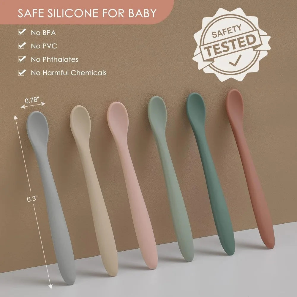 6-Piece Silicone Baby Feeding Spoons