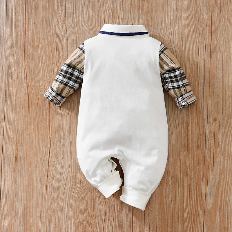 Baby Gentlemen Spring And Autumn Jumpsuit with Tie