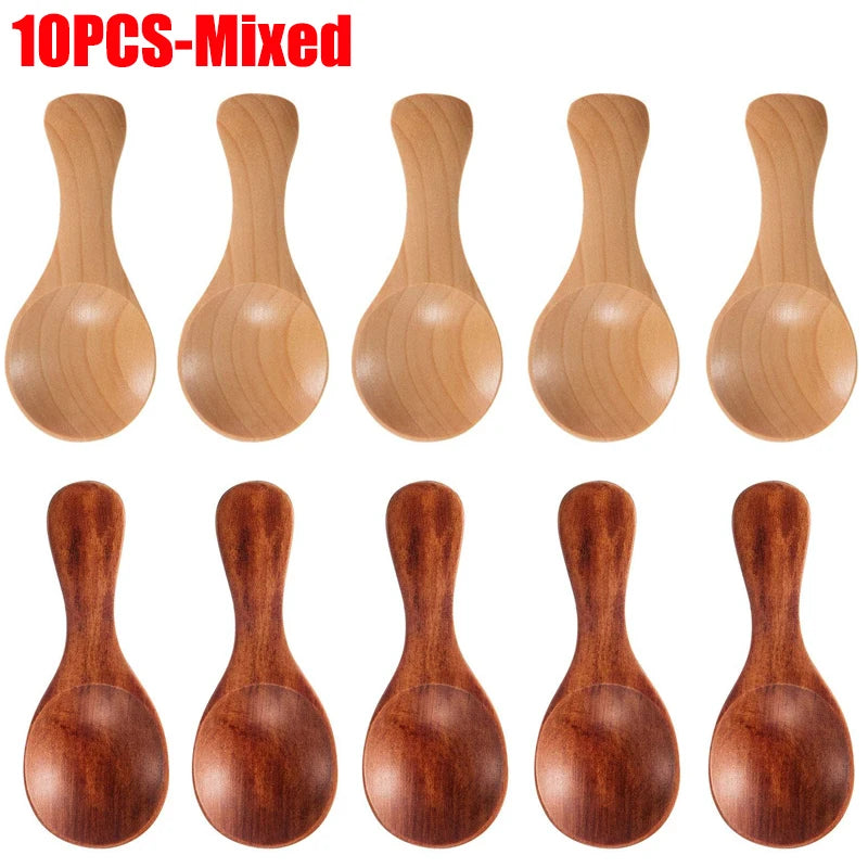Mini Natural Wooden Spoons – 10-Pack