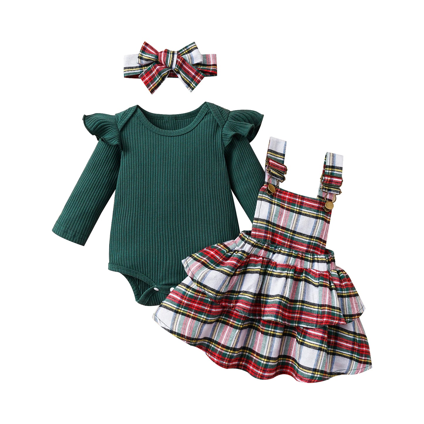 Plaid Ruffle Noel Set