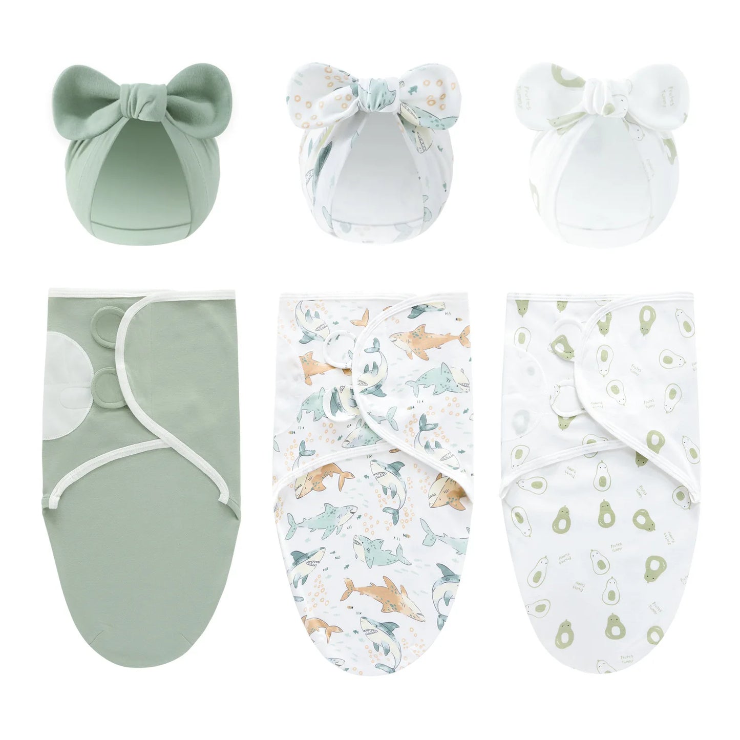 Newborn Swaddle Blanket Set